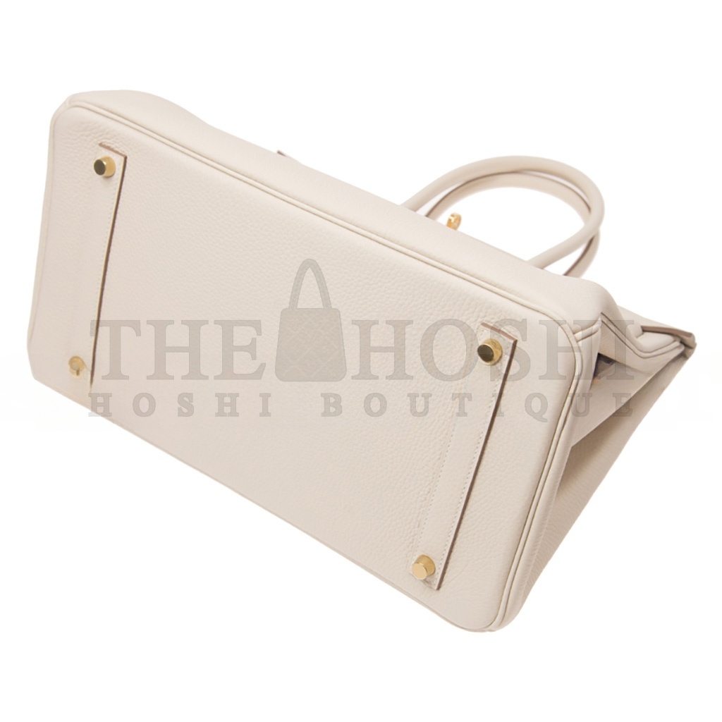 H**me5 BIRKIN 35 TOGO LEATHER MILKSHAKE PLATINUM BUCKLE BAG BK3510TGGP (35*28*18cm) Master Quality